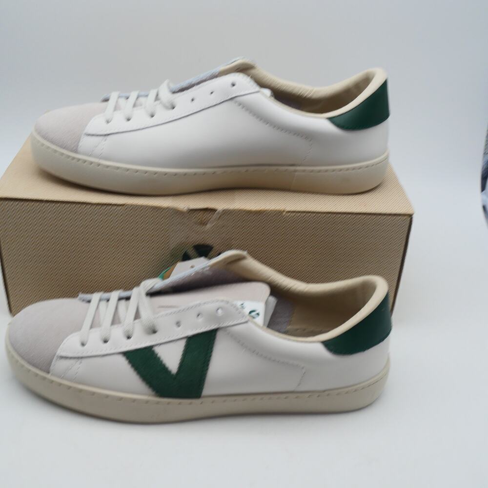 NEW Victoria Women's 10.5 Berlin Botella White Green Leather Shoes Size 42 - Picture 2 of 13